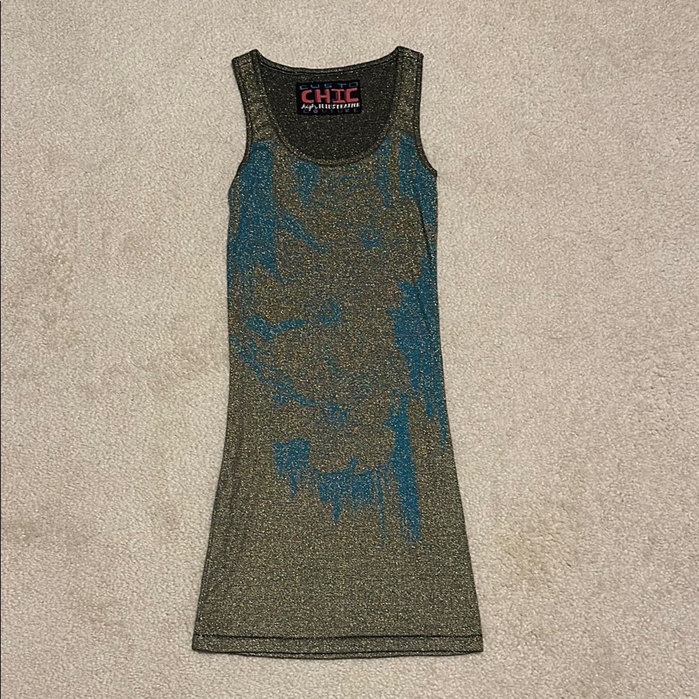 Chic Gray and Green Sleeveless Sheath Mini Dress
